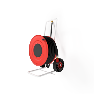 PV-85 is a compact and easily movable hose trolley, ideal for tasks such as workshop cleaning